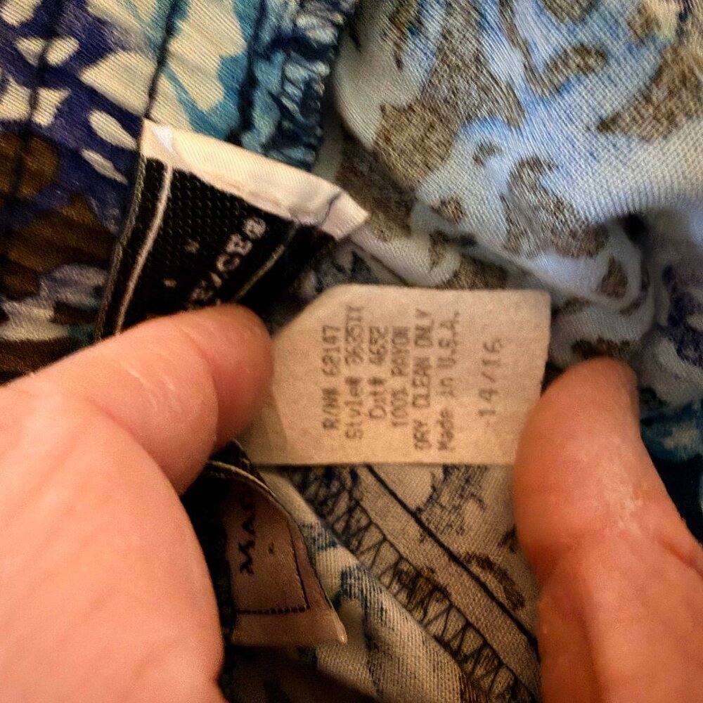 Maggie Lawrence Floral Midi Skirt Cottagecore Blue Olive Botanical L/XL - Picture 6 of 8